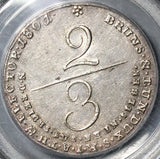 1801/0 PCGS AU 55 Brunswick Hannover 2/3 Thaler Unpublished Overdate George III Silver Coin POP 1/0 (22043002C)