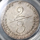 1801/0 PCGS AU 55 Brunswick Hannover 2/3 Thaler Unpublished Overdate George III Silver Coin POP 1/0 (22043002C)
