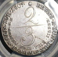1807 PCGS AU Det 2/3 Thaler George III Hannover Brunswick-Luneburg Silver Coin (20041303C)