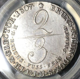 1807 PCGS AU Det 2/3 Thaler George III Hannover Brunswick-Luneburg Silver Coin (20041303C)