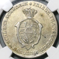 1825 NGC VF Mecklenburg Schwerin 2/3 Thaler German State Silver 35k Coin (21091405C)