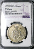 1825 NGC VF Mecklenburg Schwerin 2/3 Thaler German State Silver 35k Coin (21091405C)