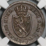 1809 NGC XF 45 Nassau 1 Kreuzer Weilburg Usingen German State Coin POP 1/0 (22060201C)