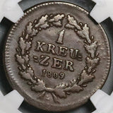 1809 NGC XF 45 Nassau 1 Kreuzer Weilburg Usingen German State Coin POP 1/0 (22060201C)