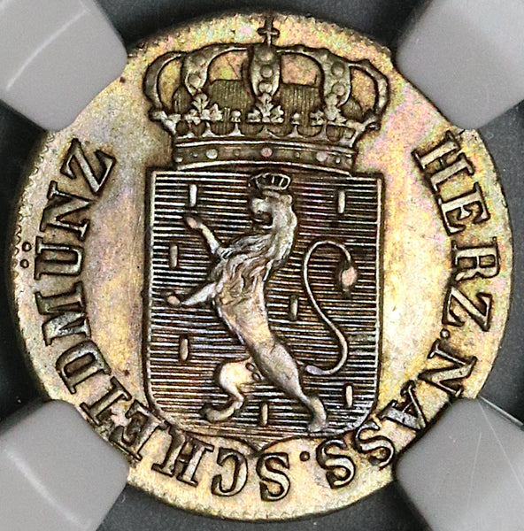 1826 NGC AU 58 Nassau 6 Kreuzer German State Silver Coin POP 1/0 (22060203C)