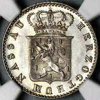 1831 NGC MS 62 Nassau 6 Kreuzer German State Silver Coin POP 1/1 (22060204C)