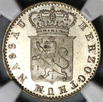 1834 NGC MS 65 Nassau 6 Kreuzer German State Silver Coin POP 1/0 (22060401C)