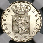 1841 NGC MS 62 Nassau 6 Kreuzer German State Silver Coin POP 1/1 (22060403C)