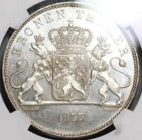 1837 NGC MS 63 Nassau Thaler Mint State Geman Near PL Taler Coin (19100405C)