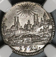 1773 NGC AU 55 Nurnberg 1 Kreuzer City View German State Silver Coin (21060402C)