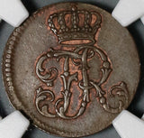1751-A NGC AU 58 Prussia 1 Pfennig Friedrich II Germany Coin POP 1/0 (21011703C)