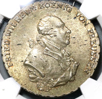 1793-E NGC MS 62 Prussia Thaler Mint State Silver Konigsberg Coin POP 2/0 (20071801D)