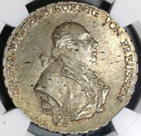 1793-E NGC MS 62 Prussia Thaler Mint State Silver Konigsberg Coin POP 2/0 (20071801D)