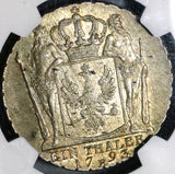 1793-E NGC MS 62 Prussia Thaler Mint State Silver Konigsberg Coin POP 2/0 (20071801D)