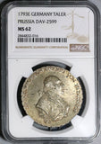 1793-E NGC MS 62 Prussia Thaler Mint State Silver Konigsberg Coin POP 2/0 (20071801D)