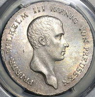 1814-A PCGS MS 63 Prussia Thaler German State Taler Friedrich Wilhelm Coin (21100801C)