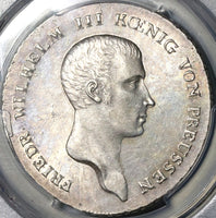 1814-A PCGS MS 63 Prussia Thaler German State Taler Friedrich Wilhelm Coin (21100801C)