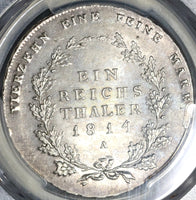 1814-A PCGS MS 63 Prussia Thaler German State Taler Friedrich Wilhelm Coin (21100801C)