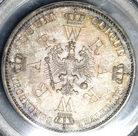 1861-A PCGS PR 64 Prussia Thaler Proof German States Coronation Taler Berlin Coin POP 2/0 (21032501D)