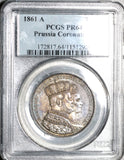 1861-A PCGS PR 64 Prussia Thaler Proof German States Coronation Taler Berlin Coin POP 2/0 (21032501D)
