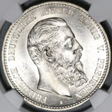 1888 NGC MS 63 Prussia 5 Mark Friedrich III German State Silver Coin (21062801C)