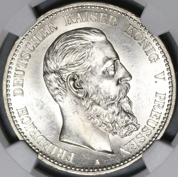 1888 NGC MS 63 Prussia 5 Mark Friedrich III German State Silver Coin (21062801C)