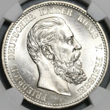 1888 NGC MS 63 Prussia 5 Mark Friedrich III German State Silver Coin (21062801C)