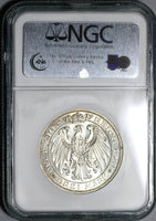 1911 NGC MS 64  Prussia 3 Mark Breslau University German Silver Coin (20021504C)