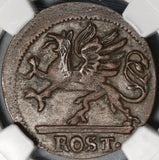 1761 NGC XF 45 Rostock 6 Pfennig Griffin German State Copper Coin (20071601C)