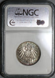 1908 NGC MS 63  Saxe Weimar 2 Mark Jena 50K German State Silver Coin (20050302C)