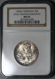 1908 NGC MS 63  Saxe Weimar 2 Mark Jena 50K German State Silver Coin (20050302C)