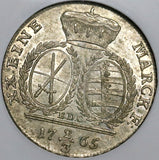 1765 NGC AU 58 Saxony 2/3 Thaler German State Leipzig Silver Coin POP 1/1 (22042703C)