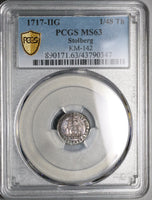 1717-IIG PCGS MS 63 Stolberg Stag 1/48 Thaler Mint State Coin POP 1/0 (22010501D)