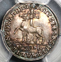 1723-IIG PCGS MS 64 Stolberg Stag 1/48 Thaler Mint State Coin POP 1/0 (22010502D)