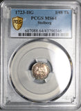 1723-IIG PCGS MS 64 Stolberg Stag 1/48 Thaler Mint State Coin POP 1/0 (22010502D)