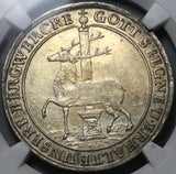 1718-IIG NGC AU Stolberg Stag 2/3 Thaler 24 Mariengroschen German State Silver Coin (23031603C)