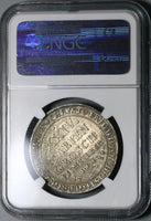 1718-IIG NGC AU Stolberg Stag 2/3 Thaler 24 Mariengroschen German State Silver Coin (23031603C)