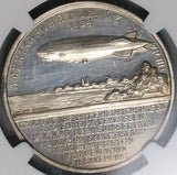 1924 NGC PF 63 Cameo Zeppelin World Tour Hugo Eckener USS Los Angeles Silver Medal POP 1/0 (22042704C)