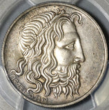 1930 PCGS AU 58 20 Drachmai Poseidon Ancient Galley Ship Silver Coin (21042001C)