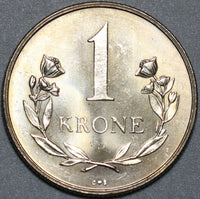 1960 Polar Bear Greenland 1 Krone Choice UNC Coin (20111501R)