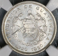 1950 NGC MS 65 GUATEMALA Silver 10 Centavos Maya Monolith Coin (18090604C)