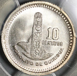 1956 PCGS MS 66 Guatemala 10 Centavos Maya Monolith GEM BU Silver Coin Pop 7/0 (20082502C)
