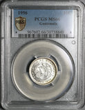 1956 PCGS MS 66 Guatemala 10 Centavos Maya Monolith GEM BU Silver Coin Pop 7/0 (20082502C)