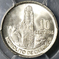 1964 PCGS MS 67 Guatemala 10 Centavos Mayan Quirigua Monolith Gem Mint State Silver Coin (22020101C)