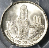 1964 PCGS MS 67 Guatemala 10 Centavos Mayan Quirigua Monolith Gem Mint State Silver Coin (22020101C)