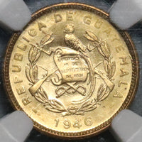 1946 NGC MS65 Guatemala 1/2 Centavo GEM BU Quetzal Bird Coin POP 4/0 (21091506C)