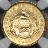 1946 NGC MS65 Guatemala 1/2 Centavo GEM BU Quetzal Bird Coin POP 4/0 (21091506C)