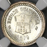 1879 NGC MS 66 Guatemala 1/2 Real Scroll Silver Coin (19062602C)