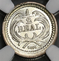 1879 NGC MS 66 Guatemala 1/2 Real Scroll Silver Coin (19062602C)