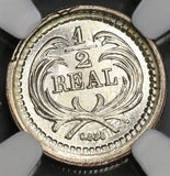 1879 NGC MS 66 Guatemala 1/2 Real Scroll Silver Coin (19062602C)